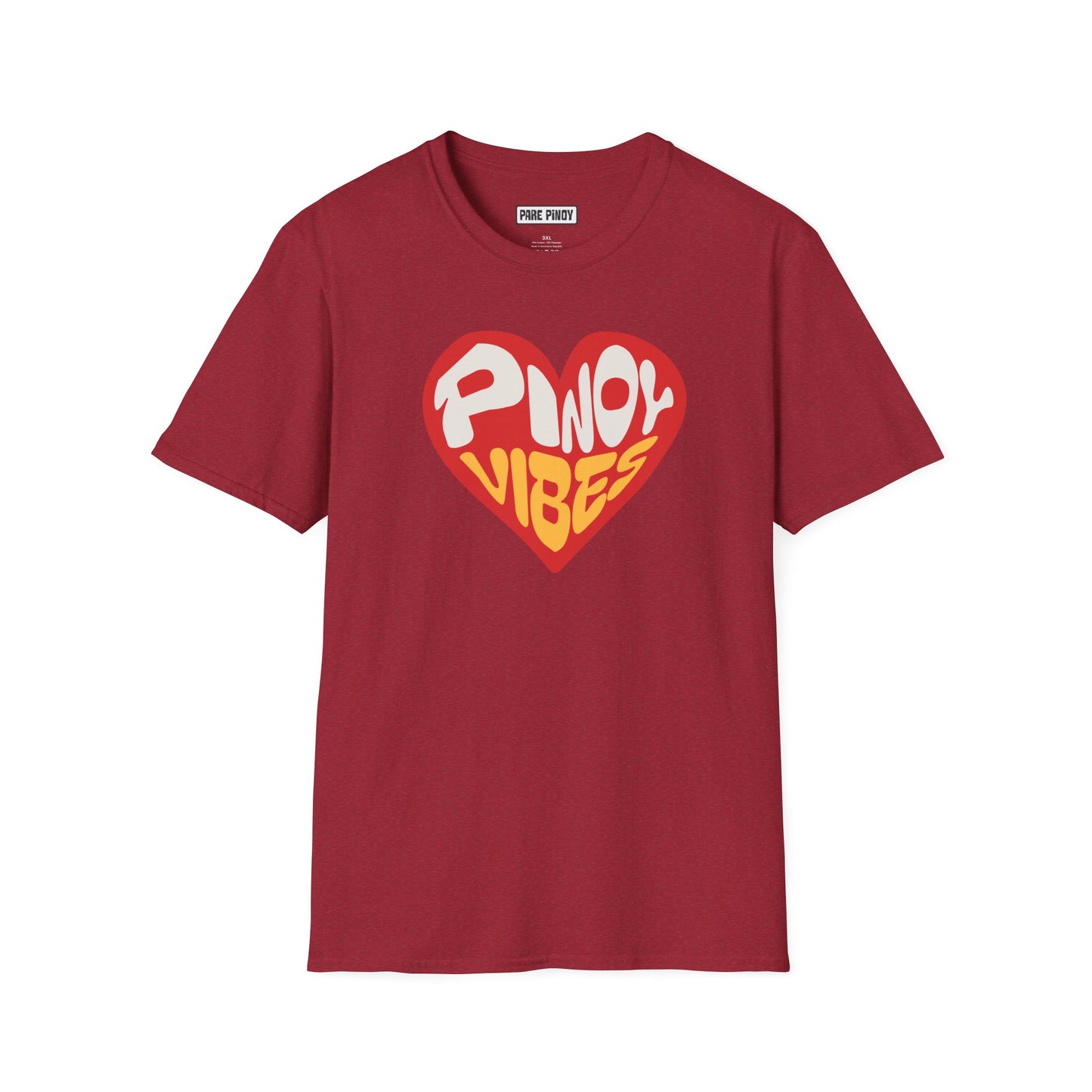 Pinoy Vibes Heart Graphic Unisex Softstyle T-Shirt - Fun & Comfortable Wear for Celebrations