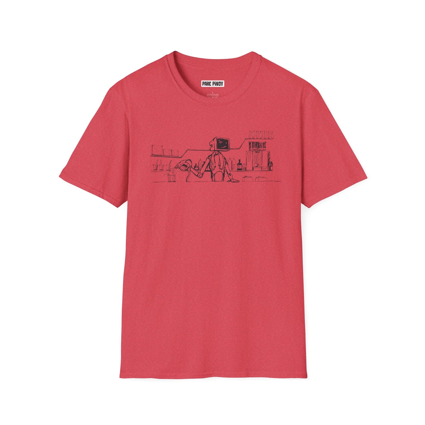 Sam D Robot - Playful Illustration Unisex Softstyle T-Shirt - Humor & Art for Everyday Wear