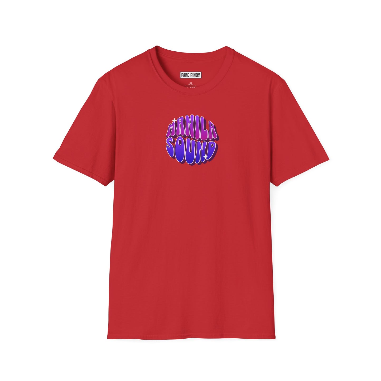 Retro Manila Sound Unisex Softstyle T-Shirt - Vibrant Orange Tee for Music Lovers