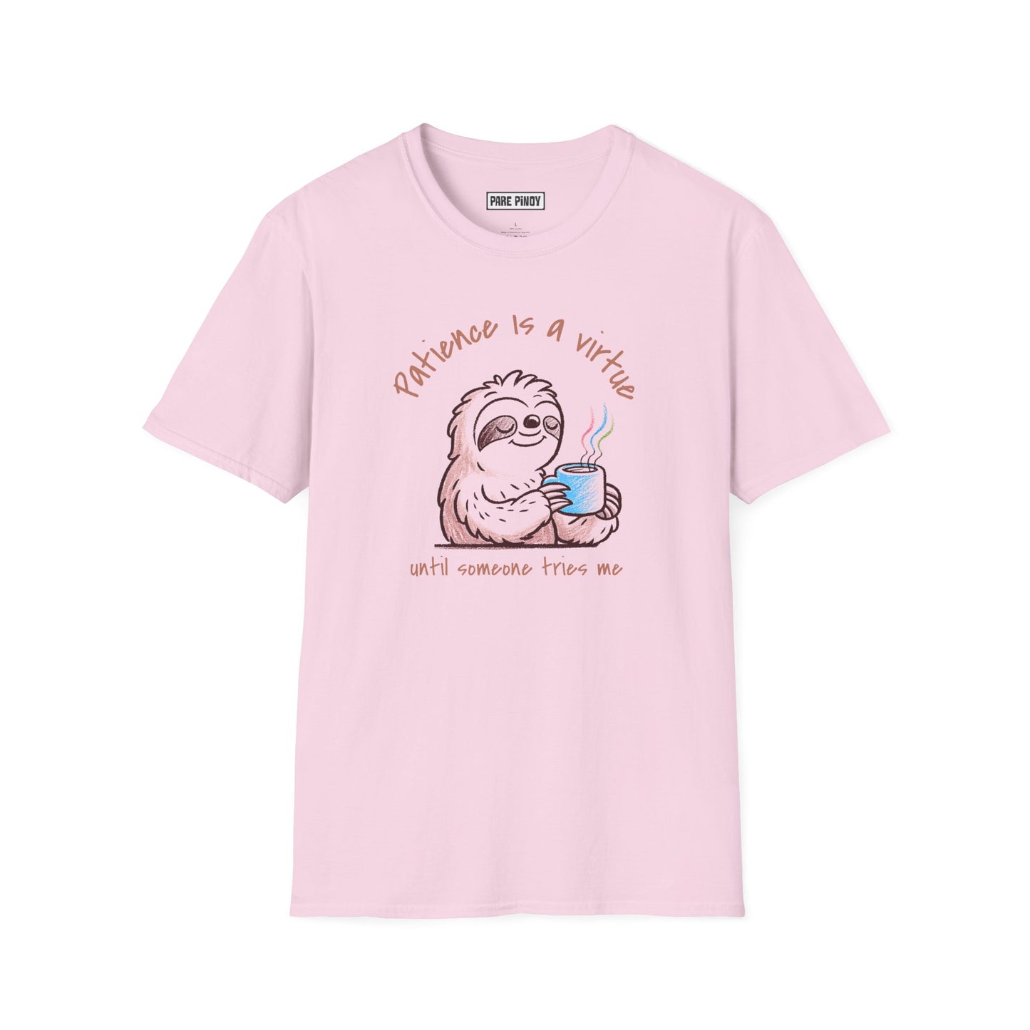 Patience Is a Virtue Sloth Unisex T-Shirt – Relaxed Fit Blue Tee for Animal Lovers