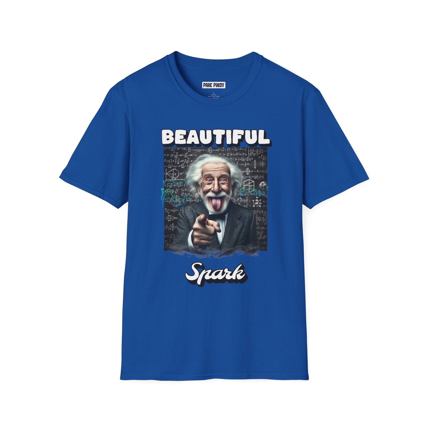 Unisex Softstyle T-Shirt - 'Beautiful Spark' Einstein Graphic Tee