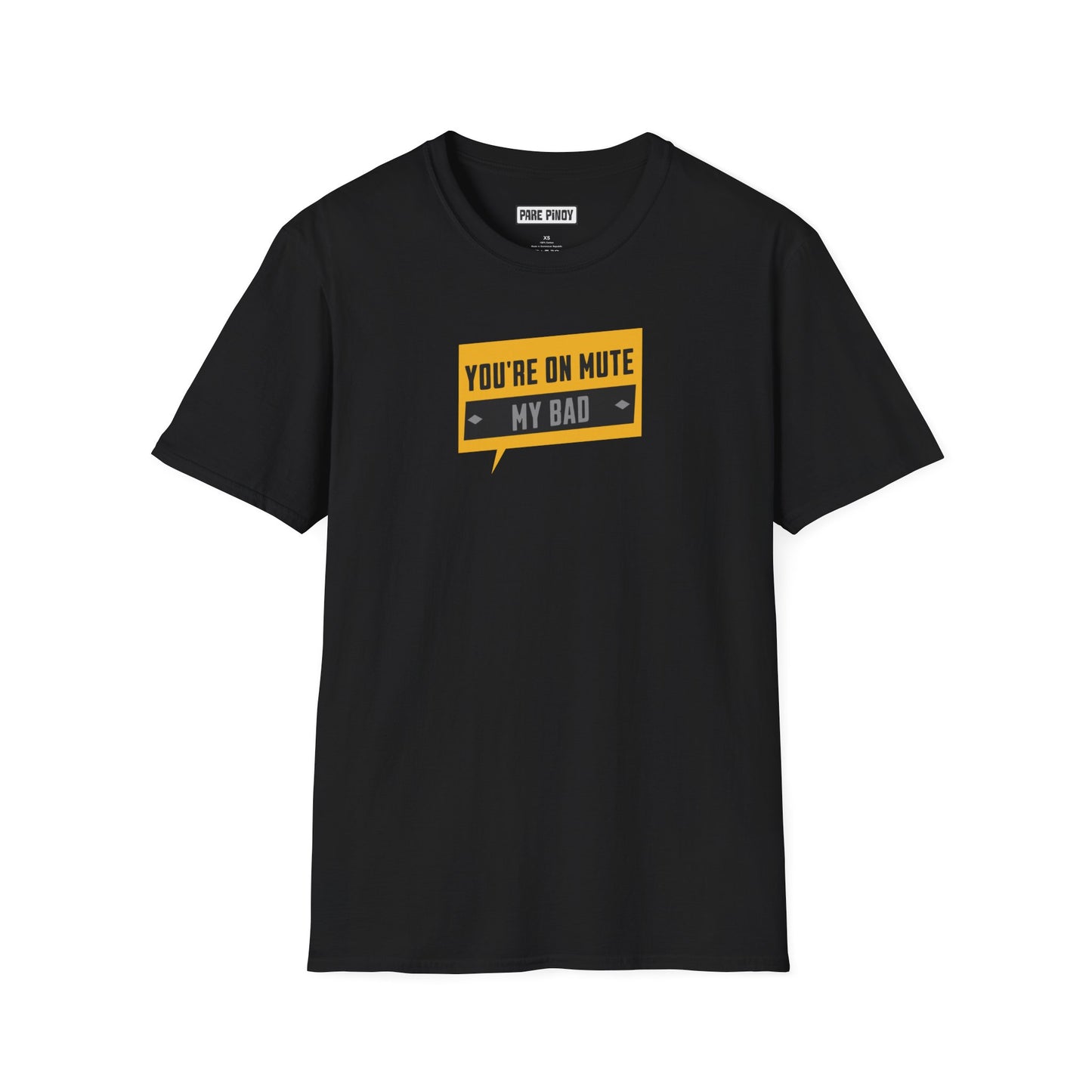 You're on Mute My Bad Unisex Softstyle T-Shirt | Fun Graphic Tee for Zoom Calls