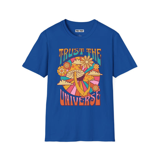 Trust The Universe Unisex Softstyle T-Shirt – Colorful Psychedelic Tee for Positive Vibes