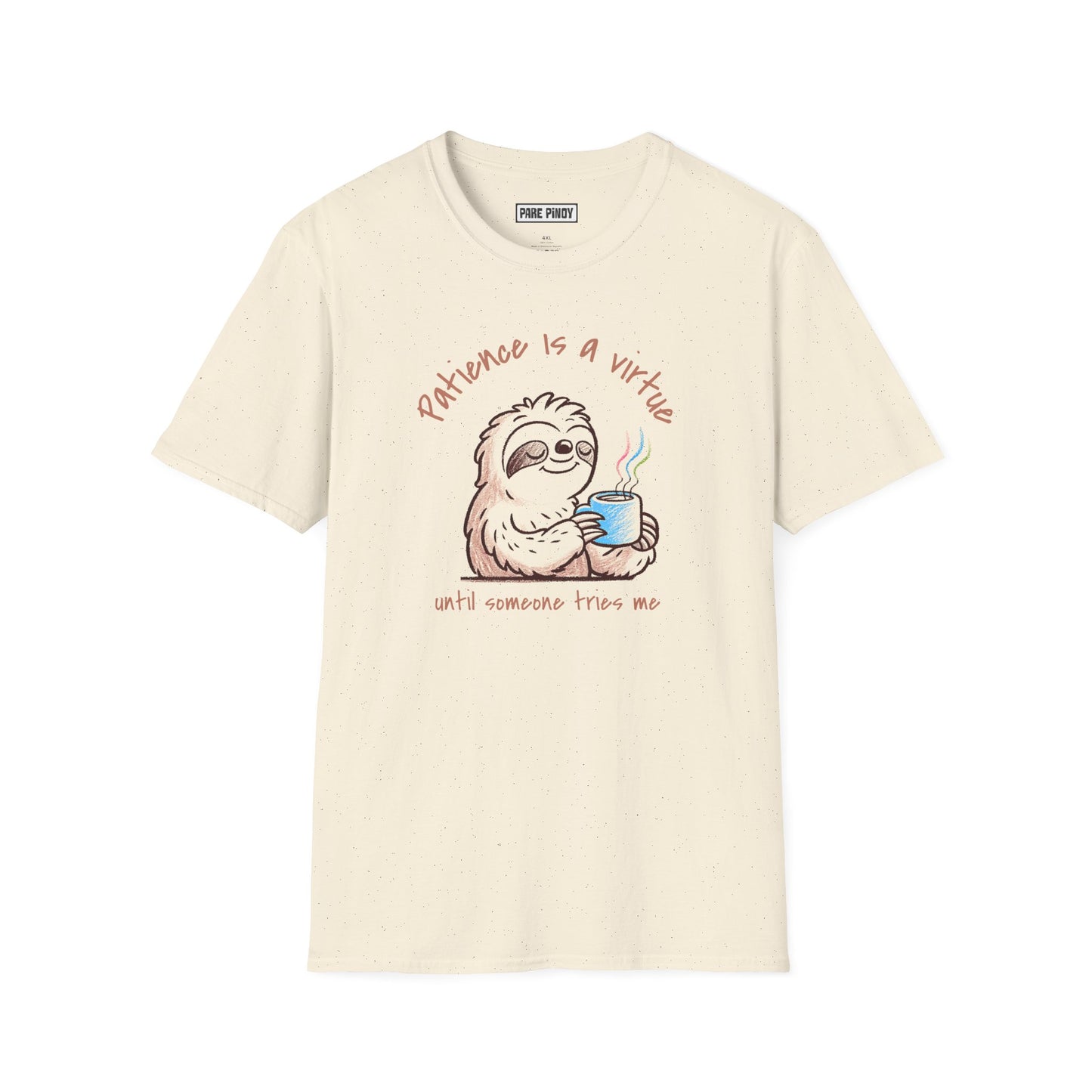 Patience Is a Virtue Sloth Unisex T-Shirt – Relaxed Fit Blue Tee for Animal Lovers