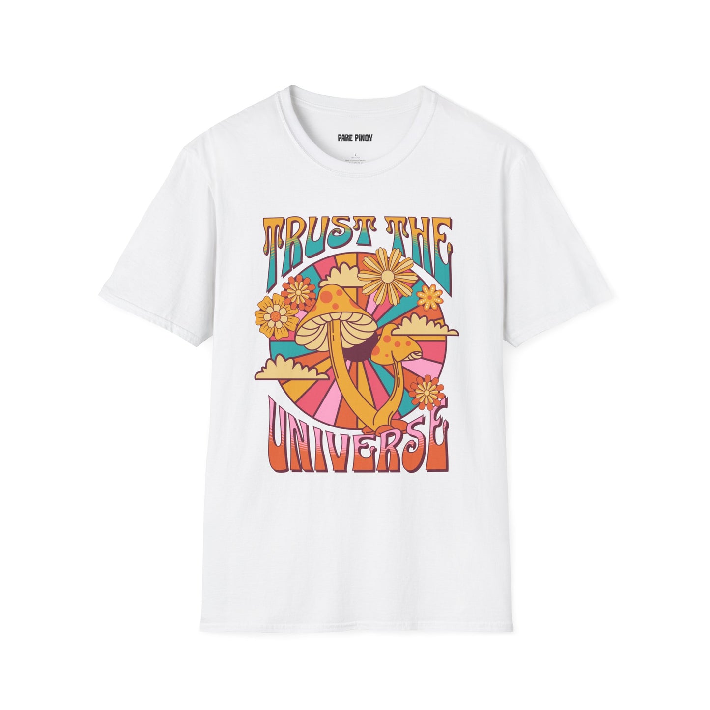 Trust The Universe Unisex Softstyle T-Shirt – Colorful Psychedelic Tee for Positive Vibes