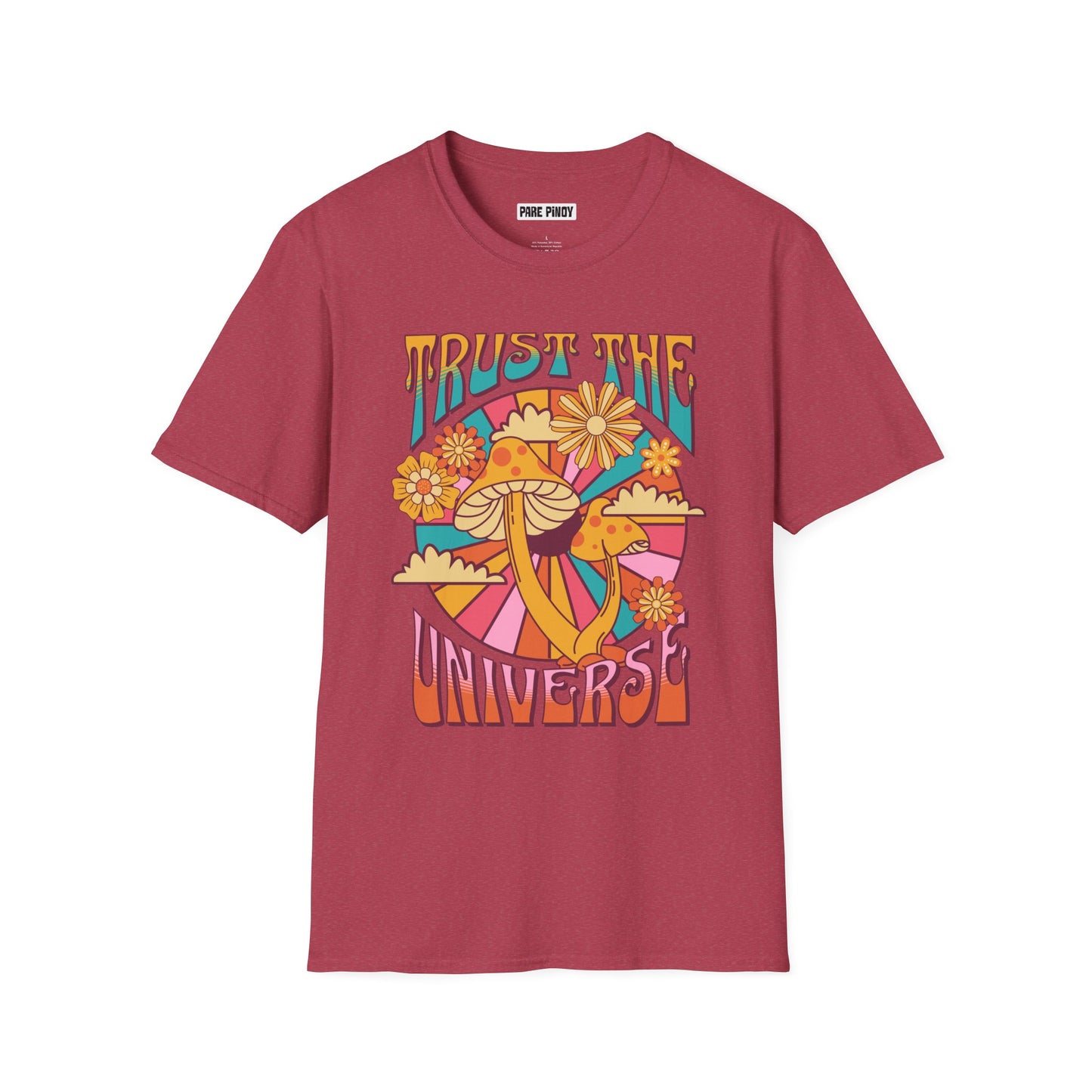 Trust The Universe Unisex Softstyle T-Shirt – Colorful Psychedelic Tee for Positive Vibes