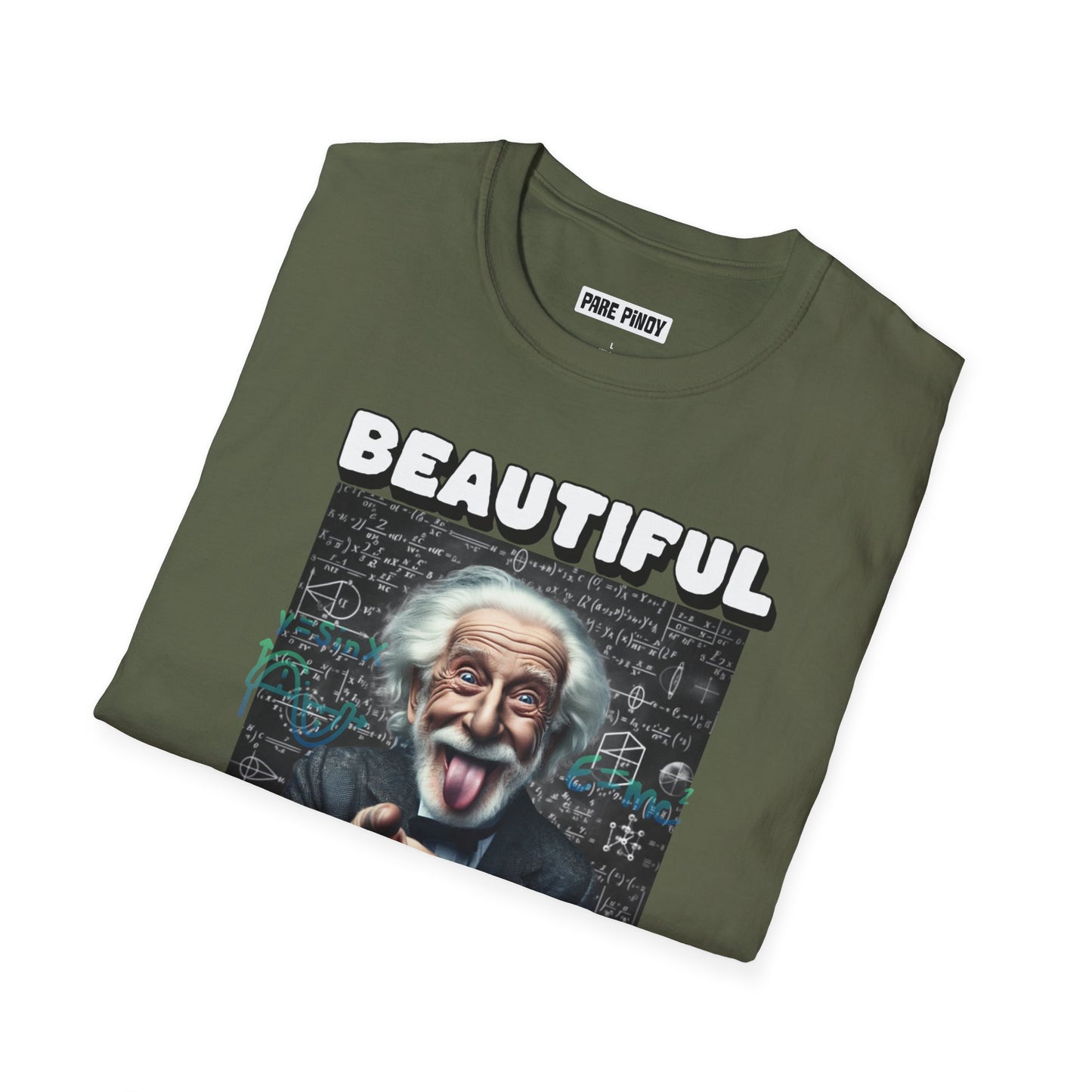 Unisex Softstyle T-Shirt - 'Beautiful Spark' Einstein Graphic Tee