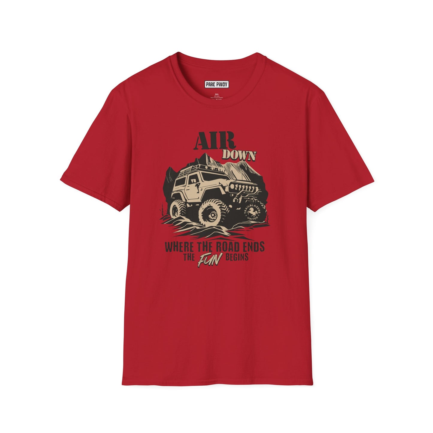 Adventure Awaits Unisex Softstyle T-Shirt - 'Air Down' Off-Road Design