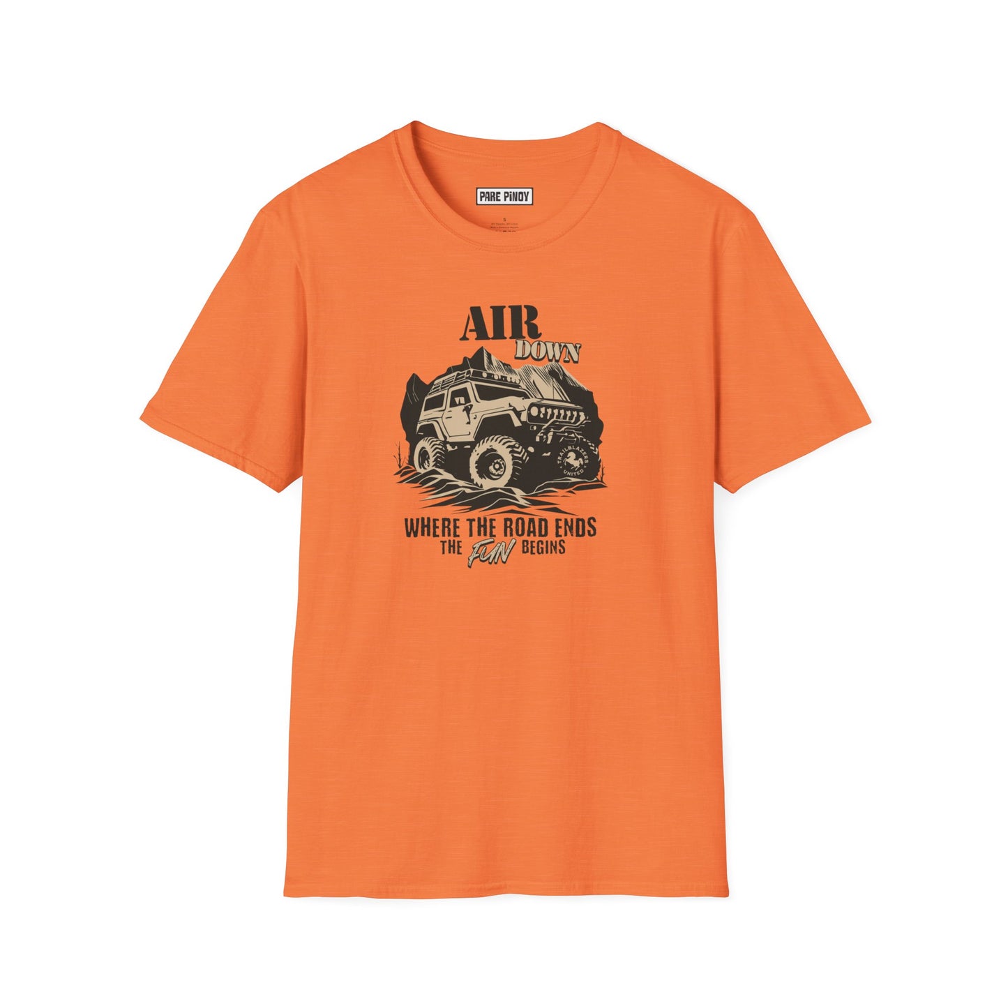 Adventure Awaits Unisex Softstyle T-Shirt - 'Air Down' Off-Road Design