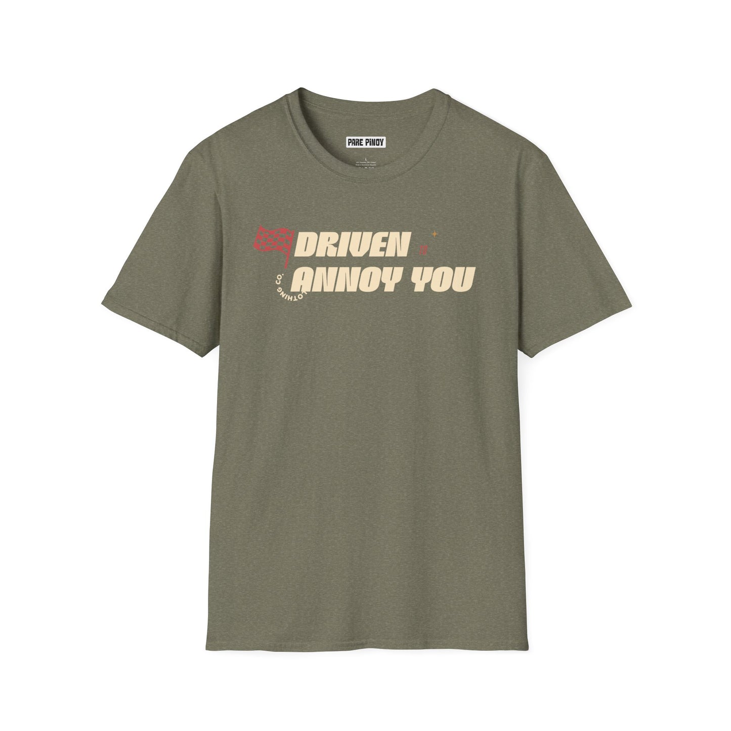 Driven to Annoy Unisex Softstyle T-Shirt - Funny Gift for Racing Fans