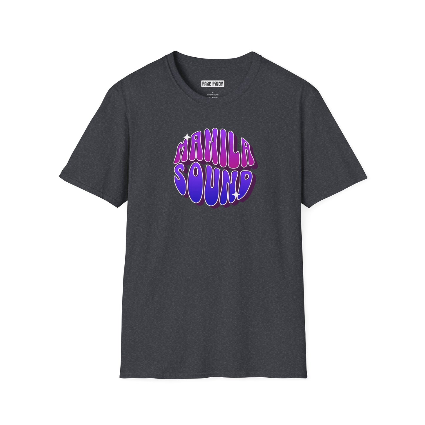 Retro Manila Sound Unisex Softstyle T-Shirt - Vibrant Orange Tee for Music Lovers