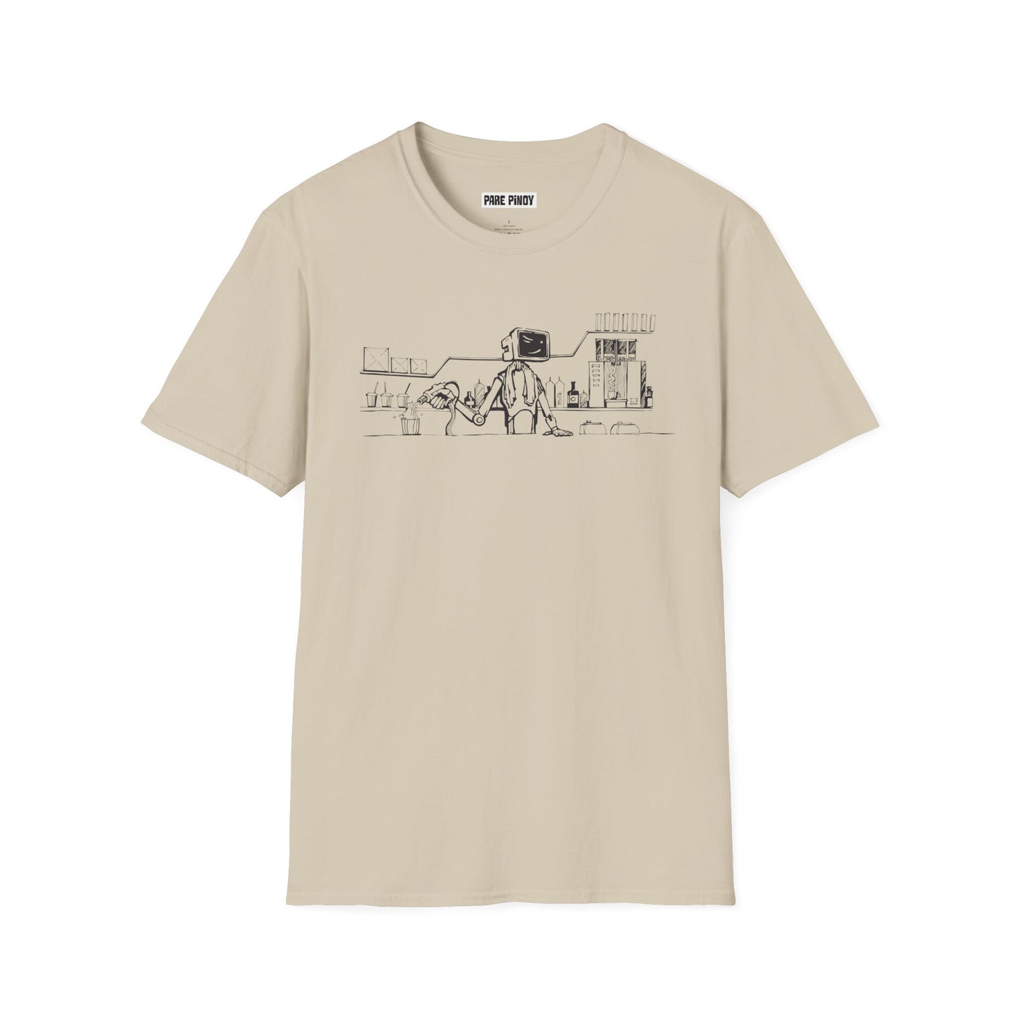 Sam D Robot - Playful Illustration Unisex Softstyle T-Shirt - Humor & Art for Everyday Wear