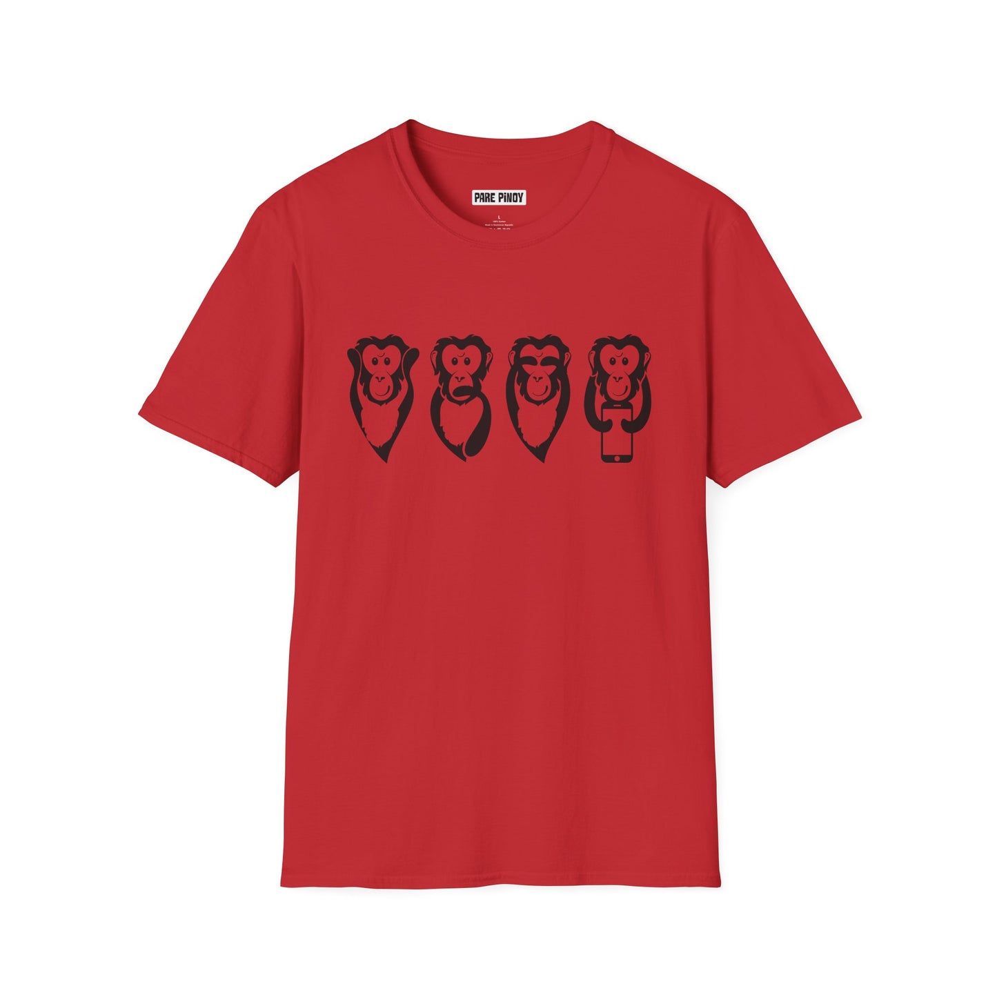 Cute Monkey Graphic Unisex Softstyle T-Shirt - Casual Animal Tee for Everyday Wear