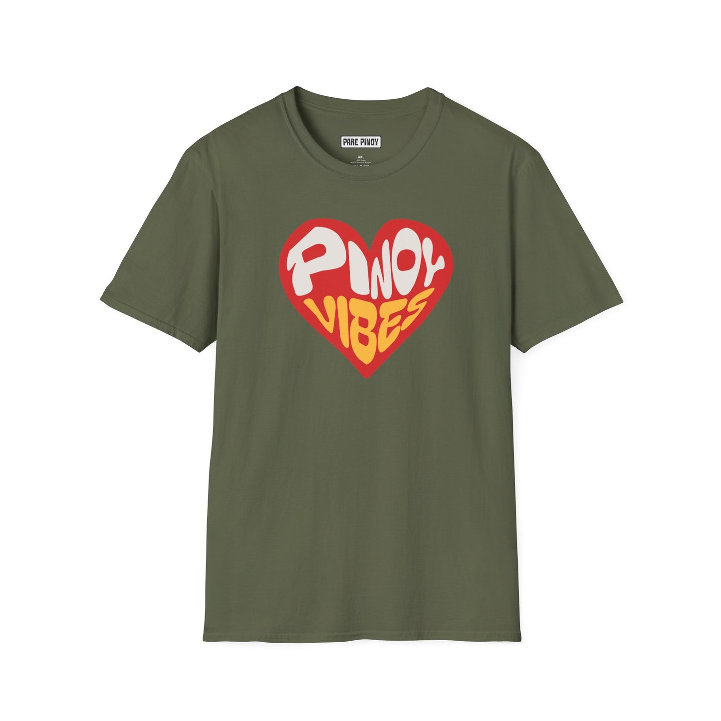 Pinoy Vibes Heart Graphic Unisex Softstyle T-Shirt - Fun & Comfortable Wear for Celebrations