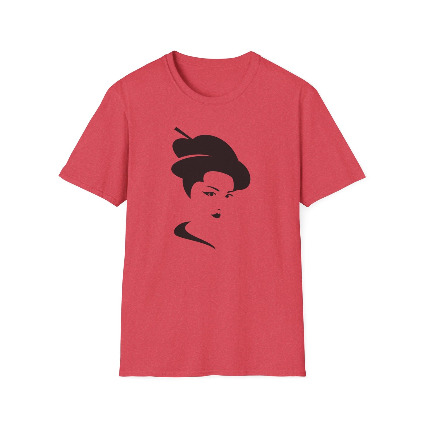 Elegant Geisha Unisex Softstyle T-Shirt - Stylish Graphic Tee for Art Lovers