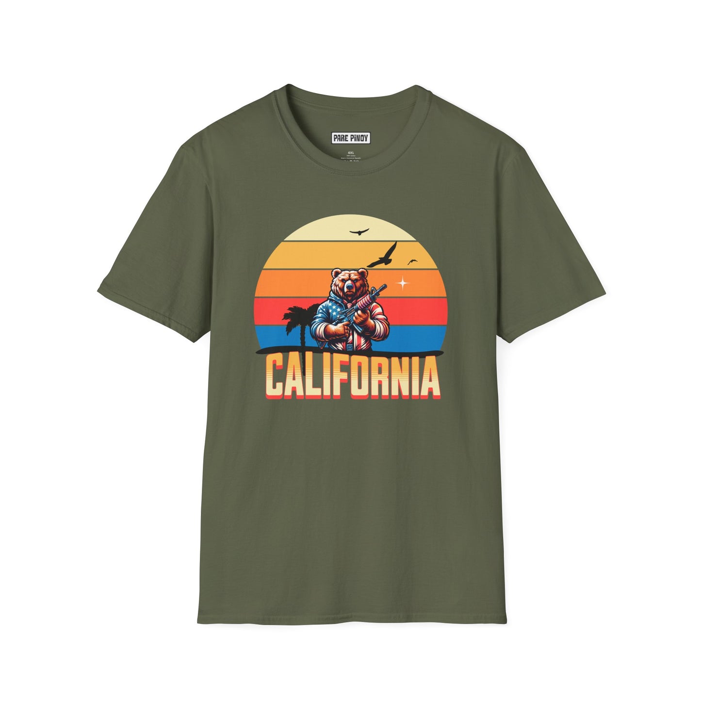 California AR Bear Unisex Softstyle T-Shirt