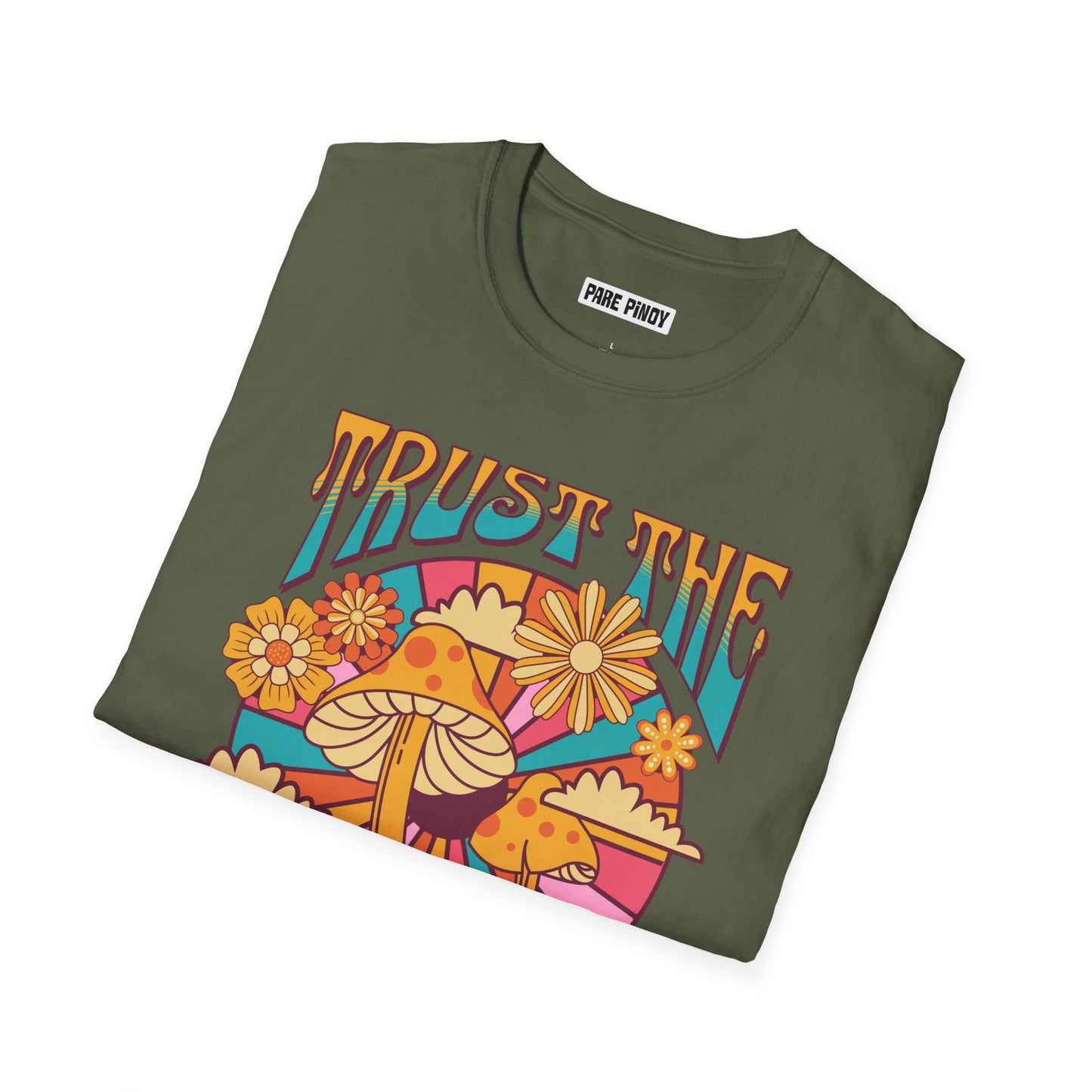 Trust The Universe Unisex Softstyle T-Shirt – Colorful Psychedelic Tee for Positive Vibes