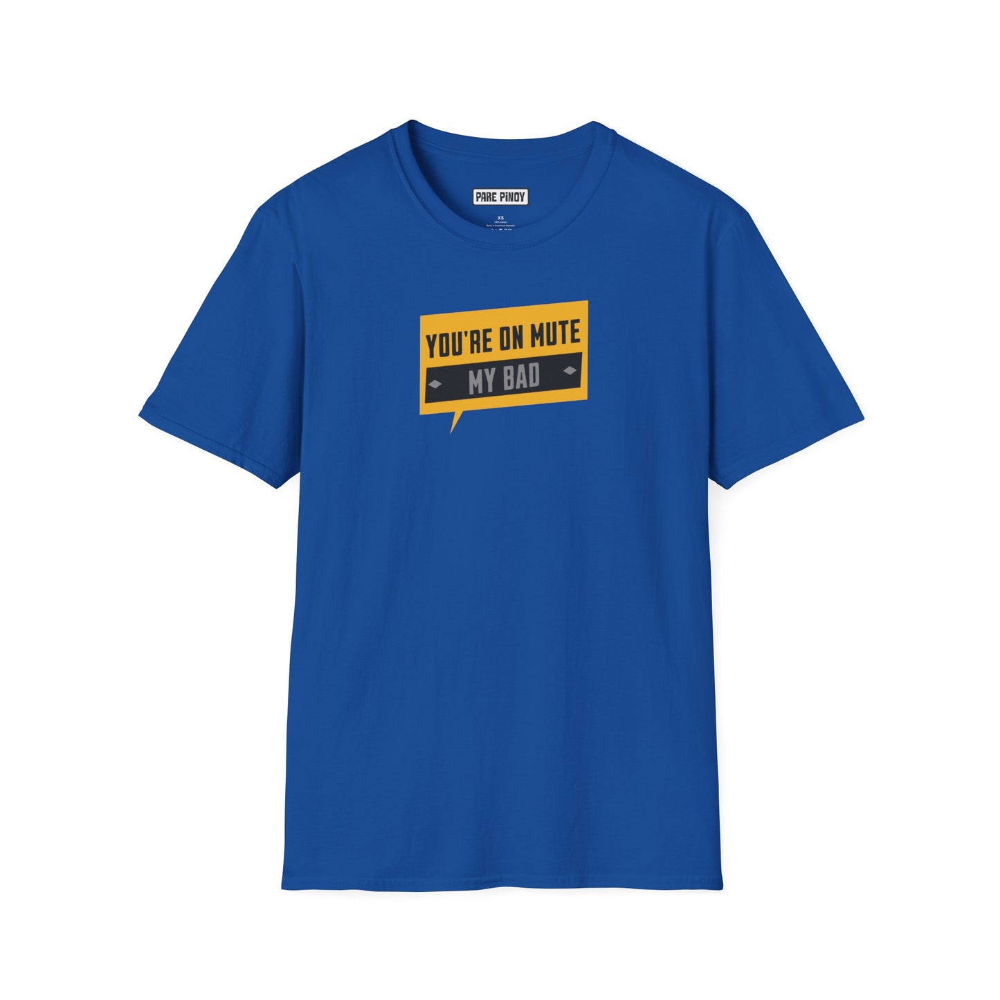 You're on Mute My Bad Unisex Softstyle T-Shirt | Fun Graphic Tee for Zoom Calls