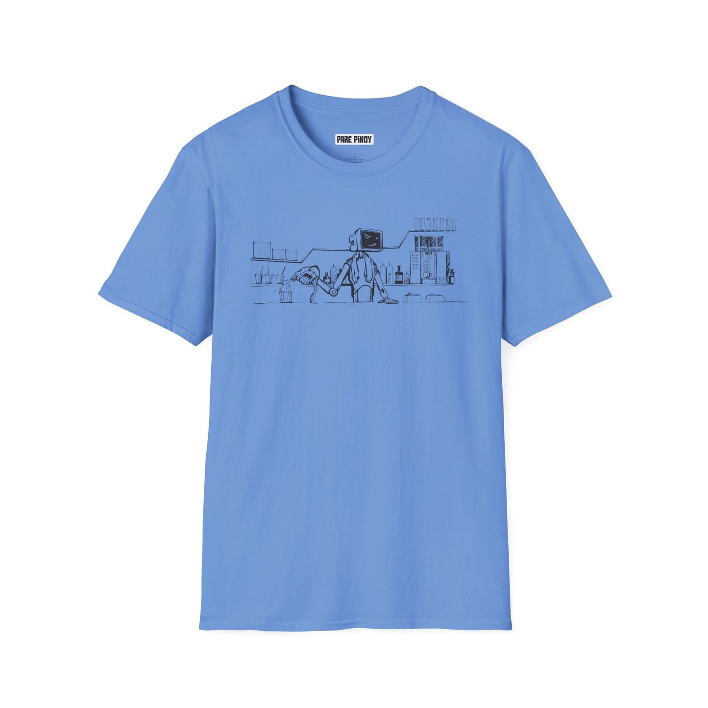 Sam D Robot - Playful Illustration Unisex Softstyle T-Shirt - Humor & Art for Everyday Wear