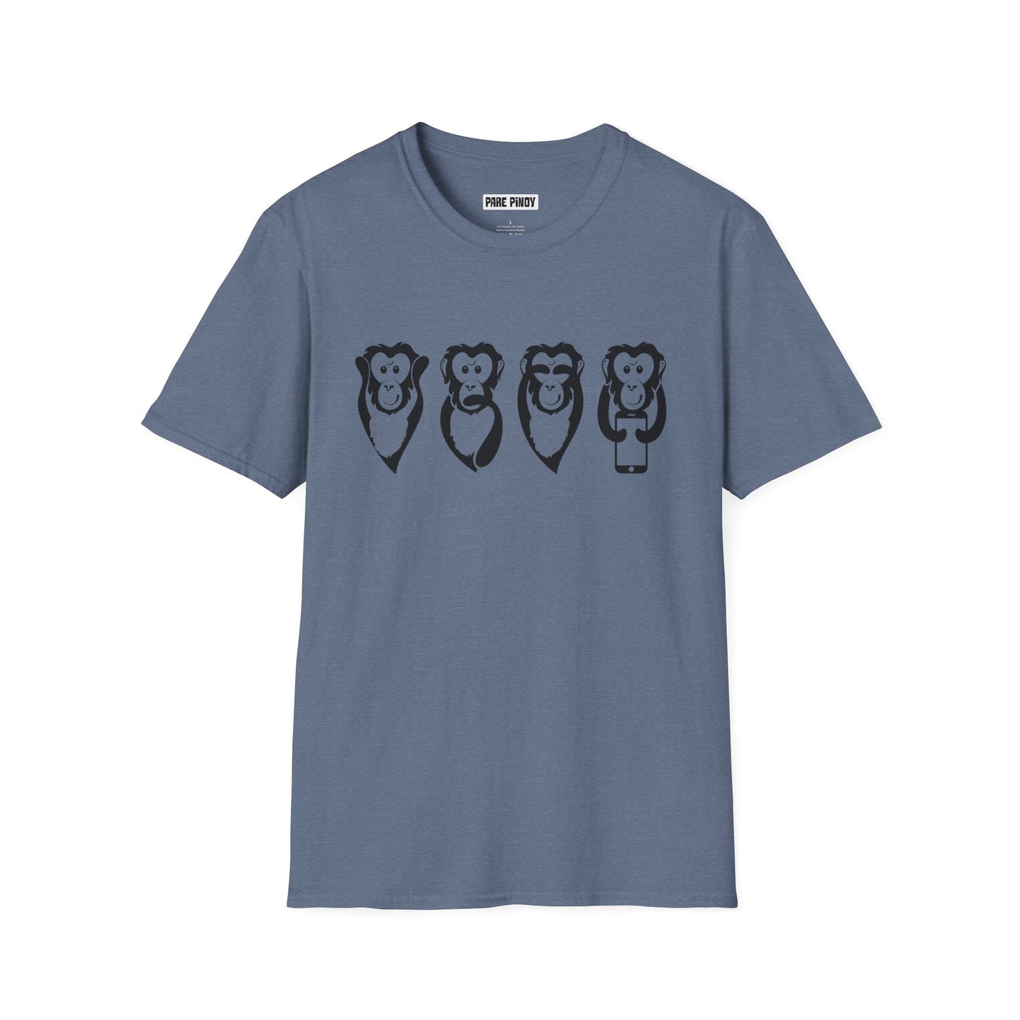 Cute Monkey Graphic Unisex Softstyle T-Shirt - Casual Animal Tee for Everyday Wear
