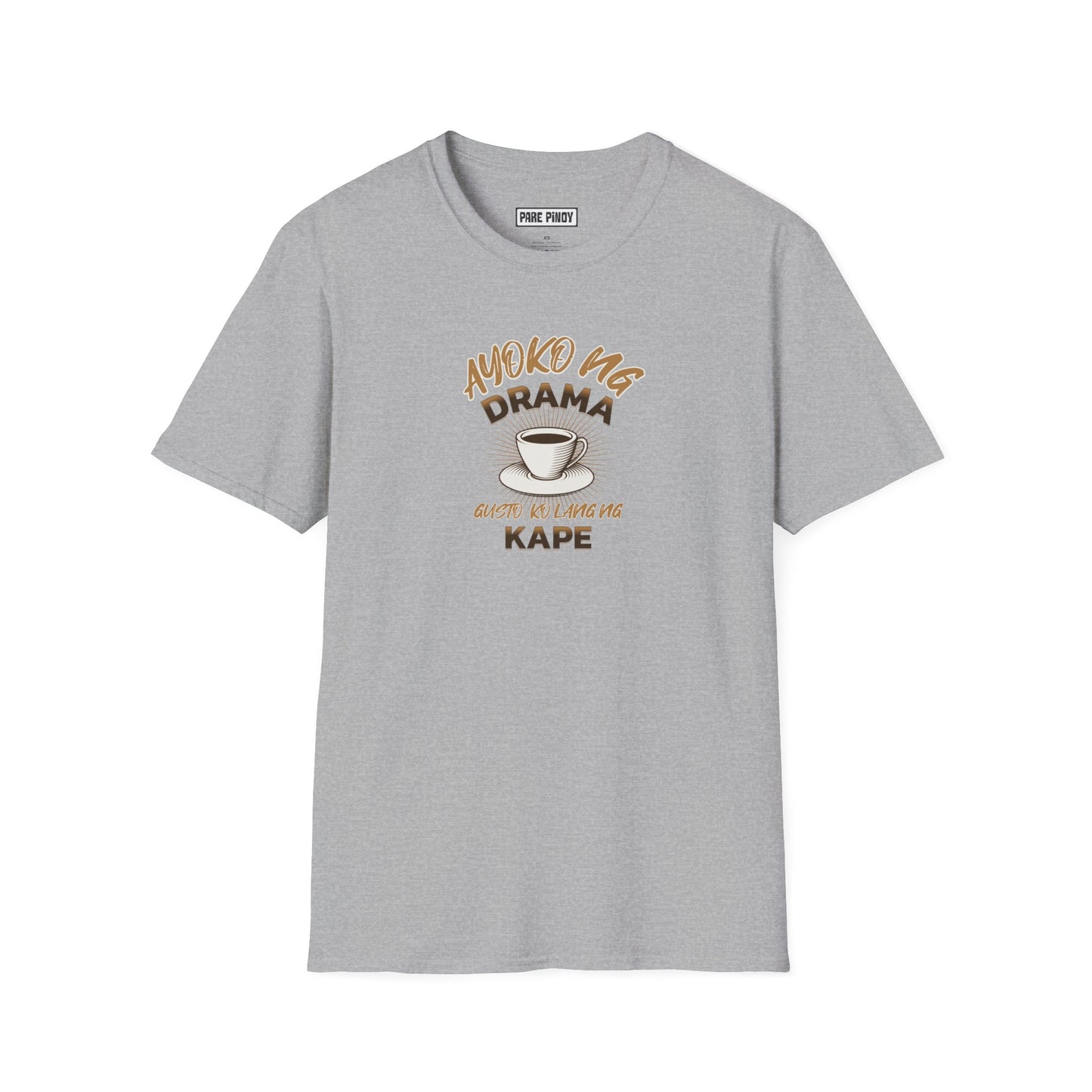 Coffee Lovers Unisex Softstyle T-Shirt - "Ayoko ng Drama, Gusto Ko Lying ng Kape"