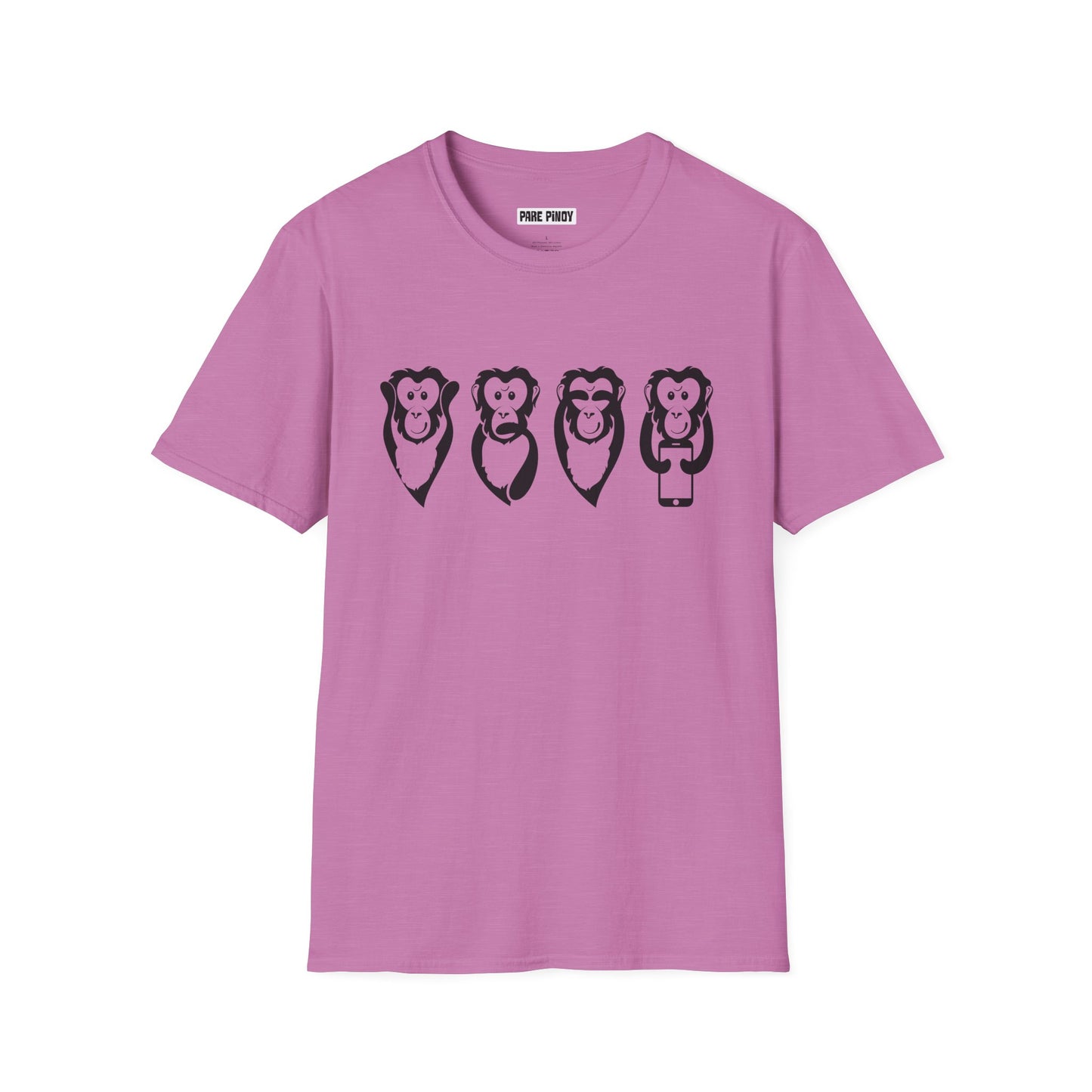 Cute Monkey Graphic Unisex Softstyle T-Shirt - Casual Animal Tee for Everyday Wear