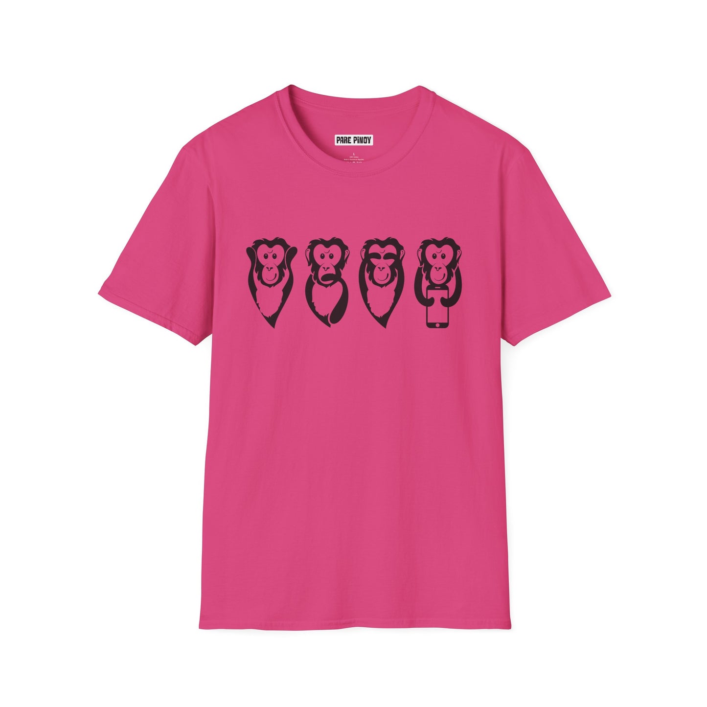 Cute Monkey Graphic Unisex Softstyle T-Shirt - Casual Animal Tee for Everyday Wear