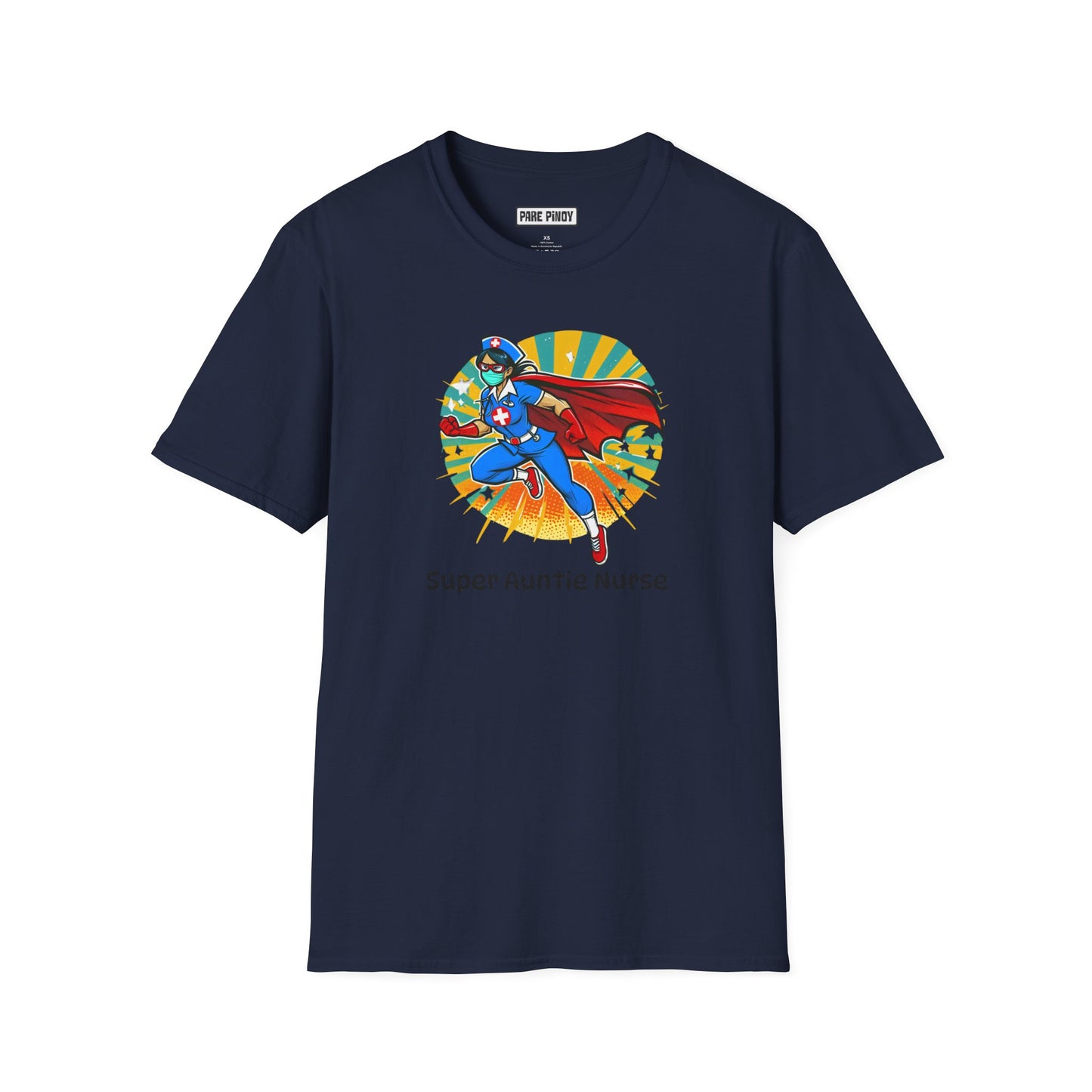 Super Auntie Nurse Unisex Softstyle T-Shirt - Fun Hero Design for Nurses