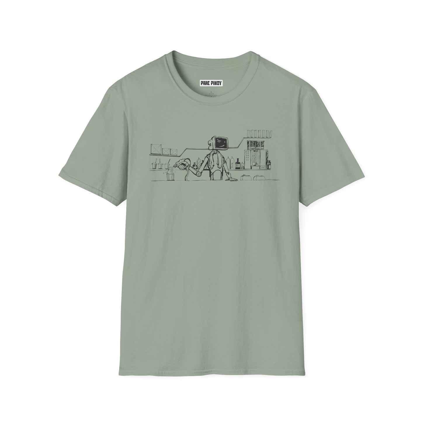 Sam D Robot - Playful Illustration Unisex Softstyle T-Shirt - Humor & Art for Everyday Wear