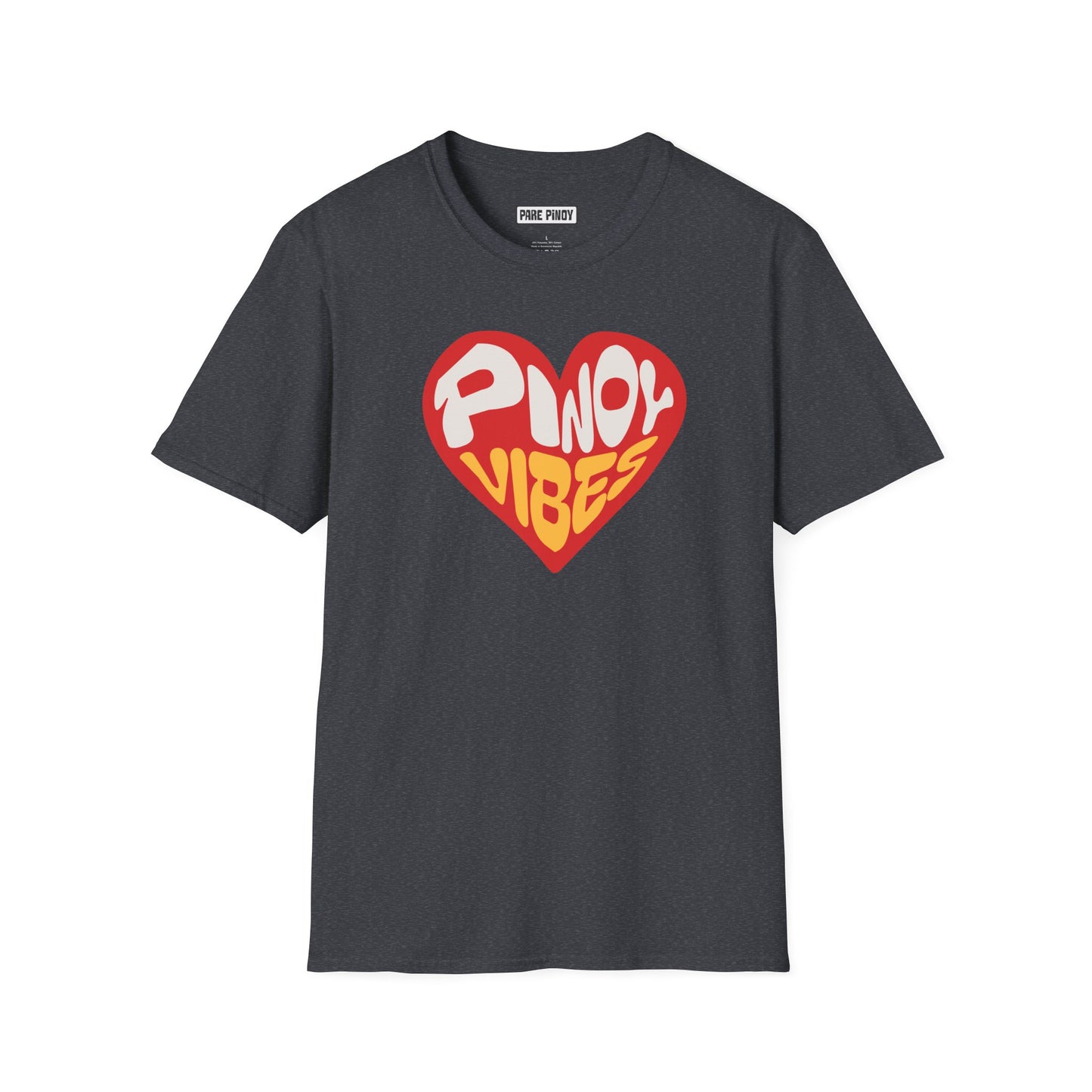 Pinoy Vibes Heart Graphic Unisex Softstyle T-Shirt - Fun & Comfortable Wear for Celebrations