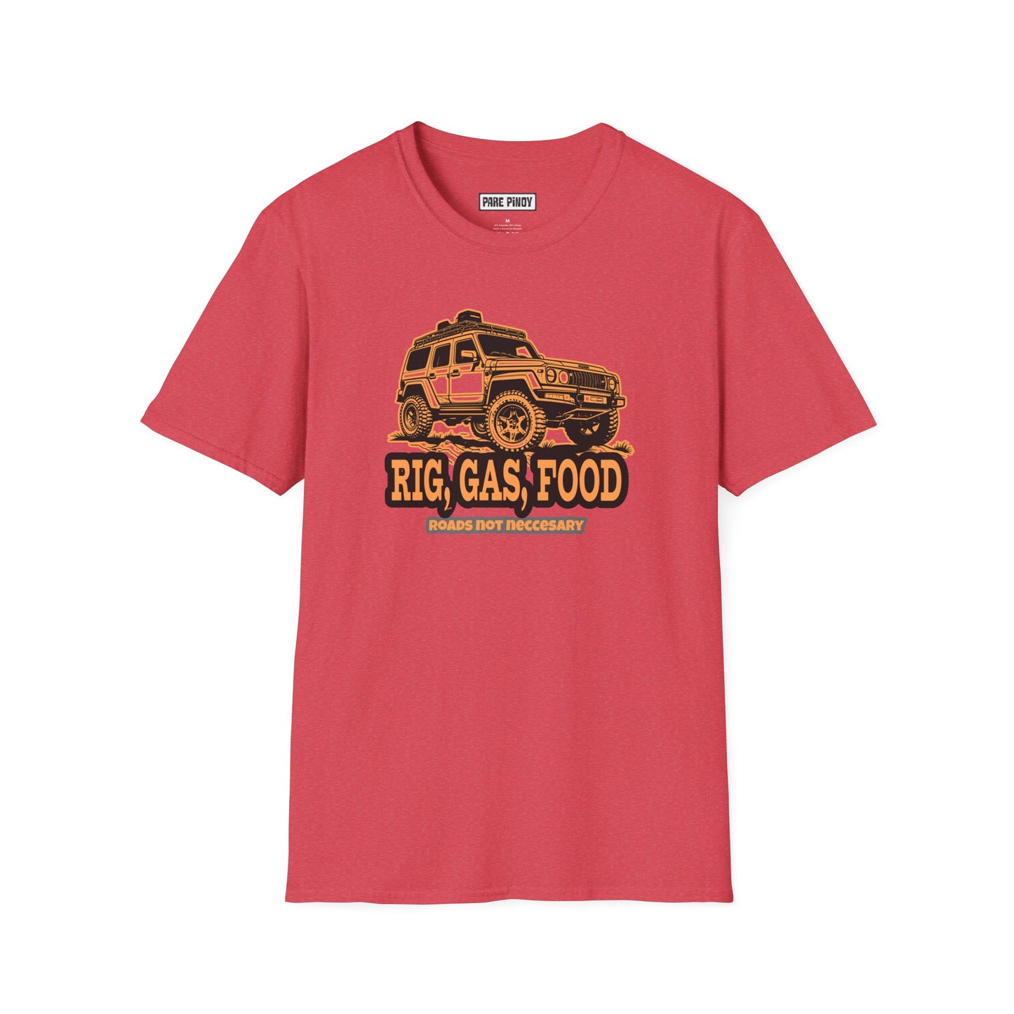 Adventure Road Trip T-Shirt - 'Rig, Gas, Food' Graphic Tee