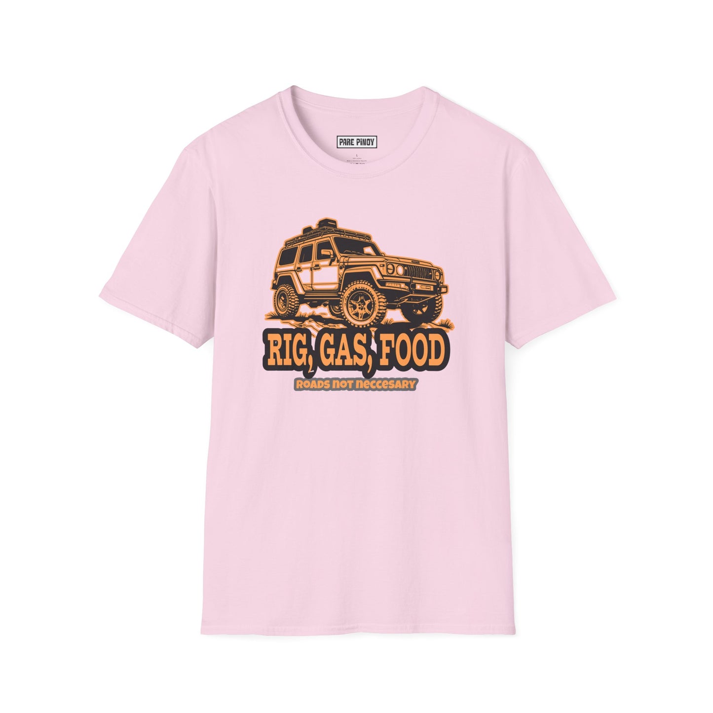 Adventure Road Trip T-Shirt - 'Rig, Gas, Food' Graphic Tee