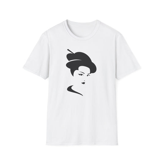 Elegant Geisha Unisex Softstyle T-Shirt - Stylish Graphic Tee for Art Lovers