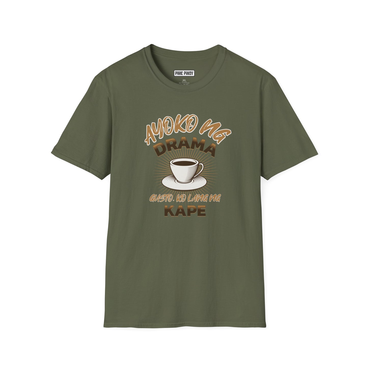 Coffee Lovers Unisex Softstyle T-Shirt - "Ayoko ng Drama, Gusto Ko Lying ng Kape"