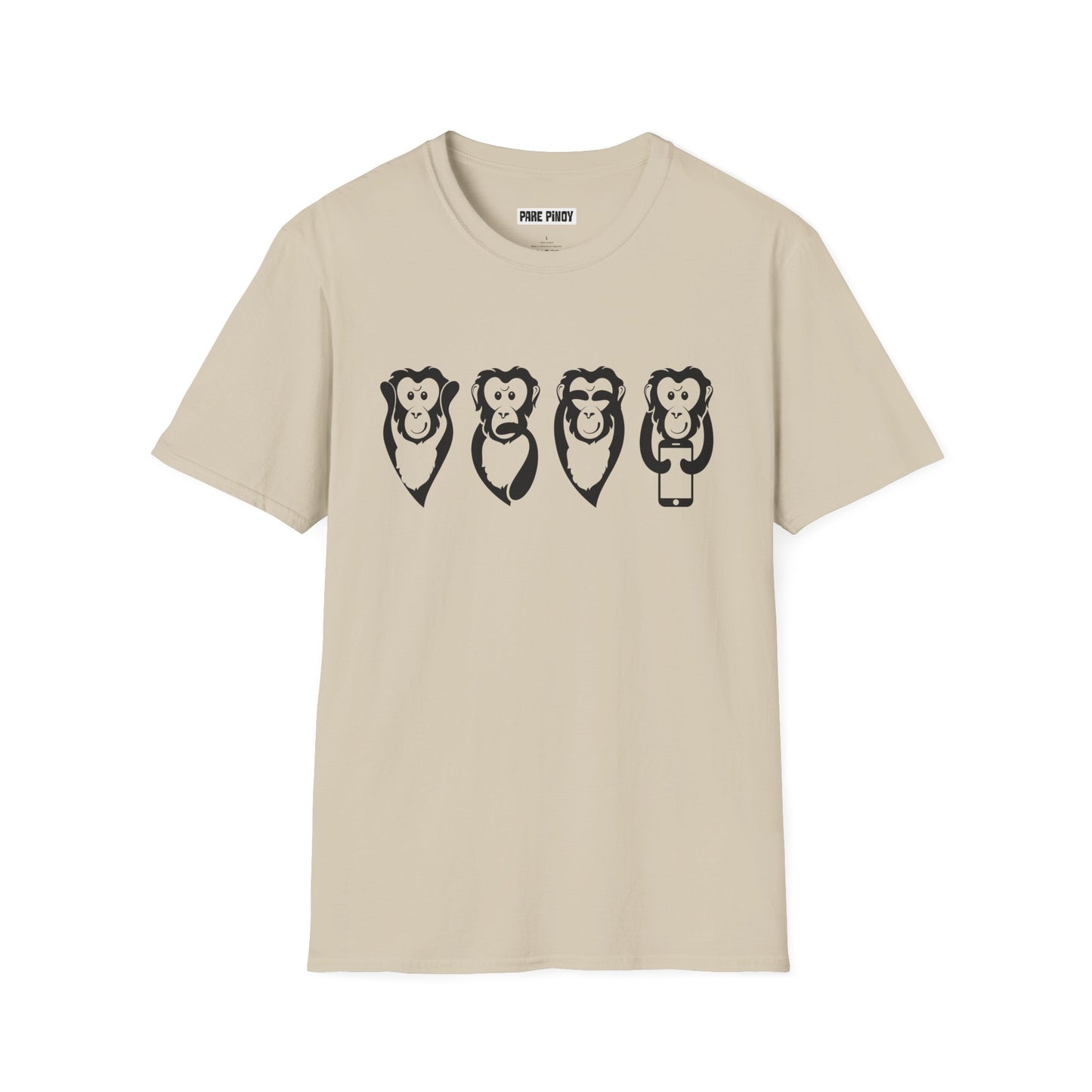 Cute Monkey Graphic Unisex Softstyle T-Shirt - Casual Animal Tee for Everyday Wear
