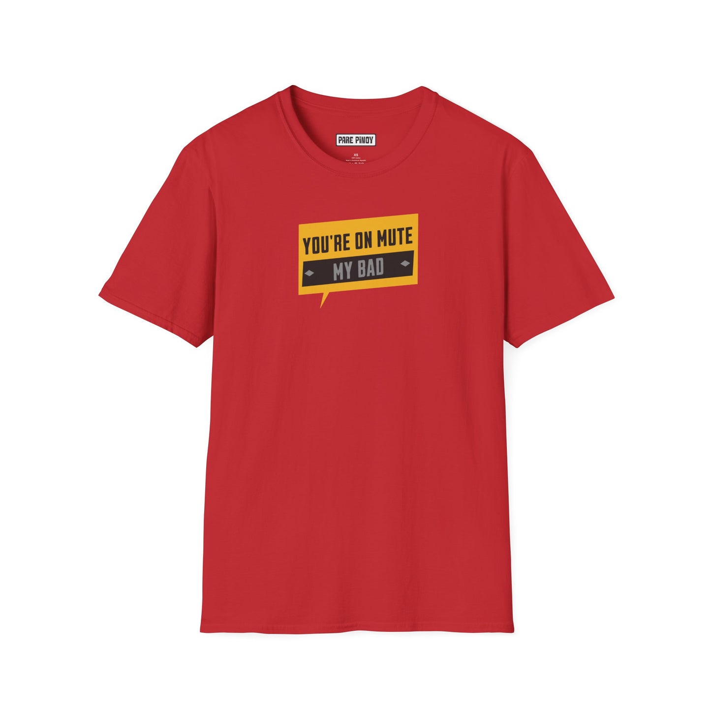 You're on Mute My Bad Unisex Softstyle T-Shirt | Fun Graphic Tee for Zoom Calls