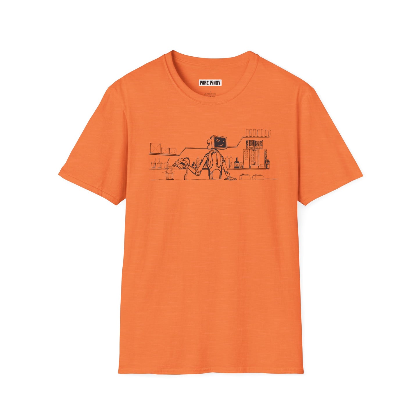Sam D Robot - Playful Illustration Unisex Softstyle T-Shirt - Humor & Art for Everyday Wear