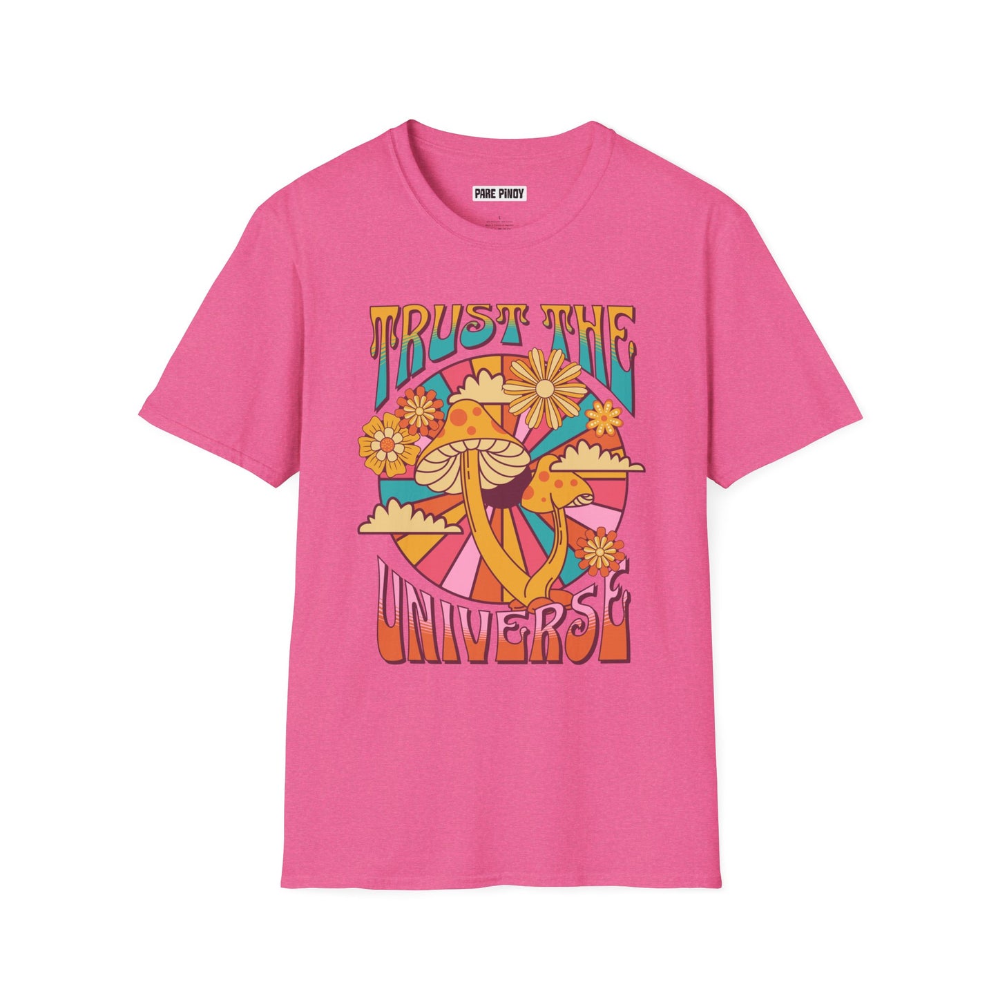 Trust The Universe Unisex Softstyle T-Shirt – Colorful Psychedelic Tee for Positive Vibes