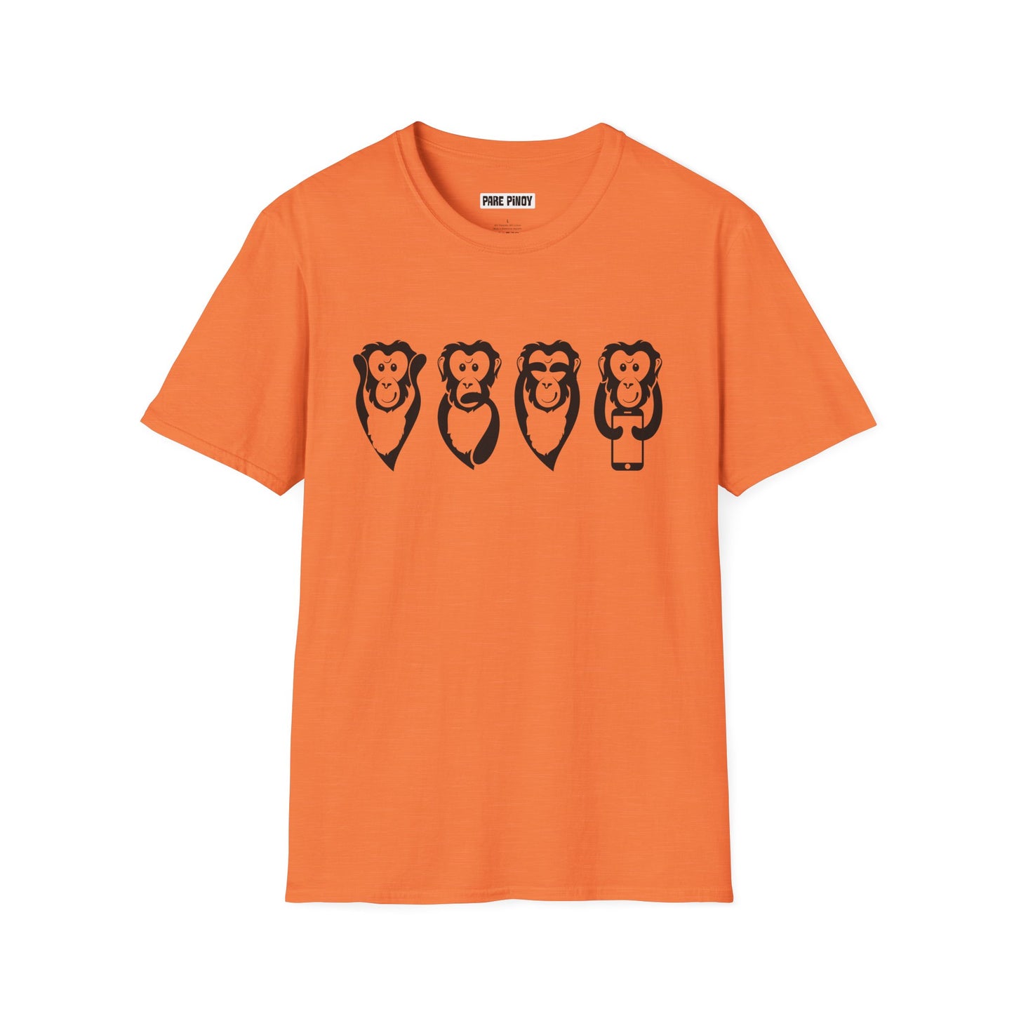 Cute Monkey Graphic Unisex Softstyle T-Shirt - Casual Animal Tee for Everyday Wear