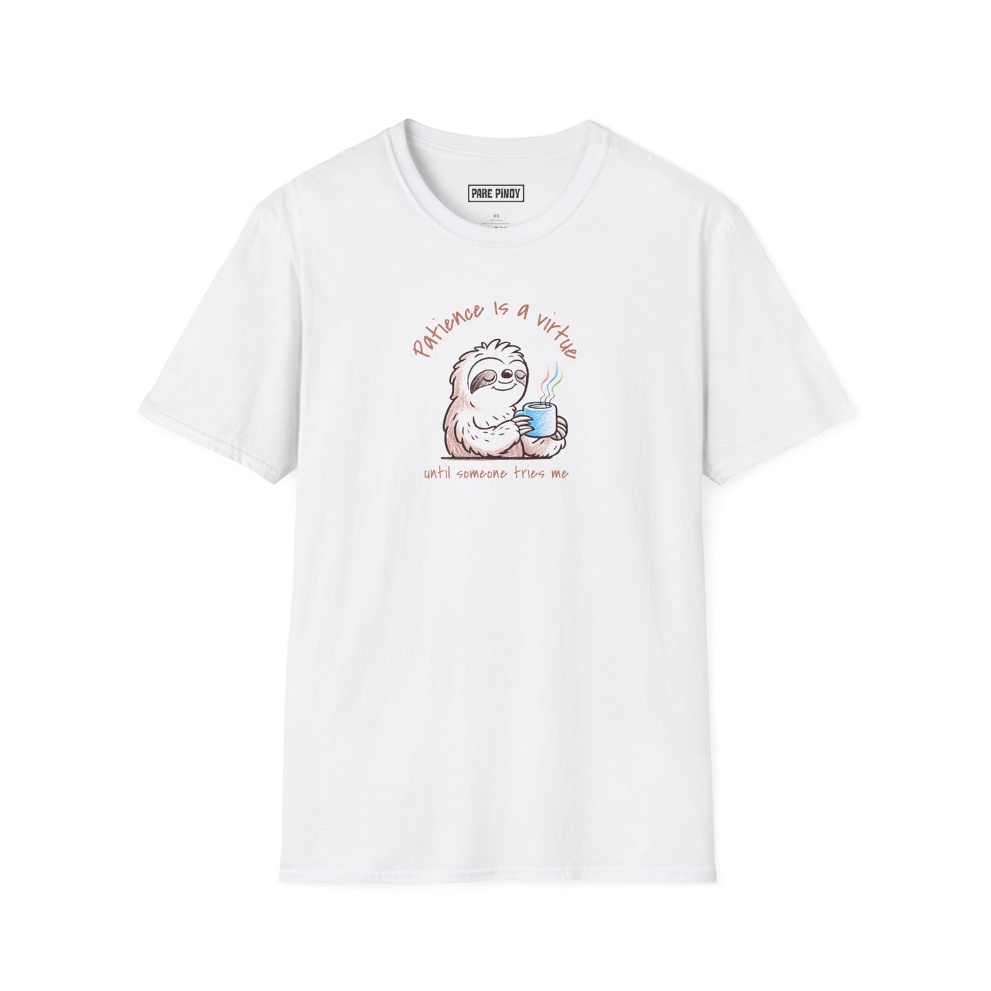 Patience Is a Virtue Sloth Unisex T-Shirt – Relaxed Fit Blue Tee for Animal Lovers