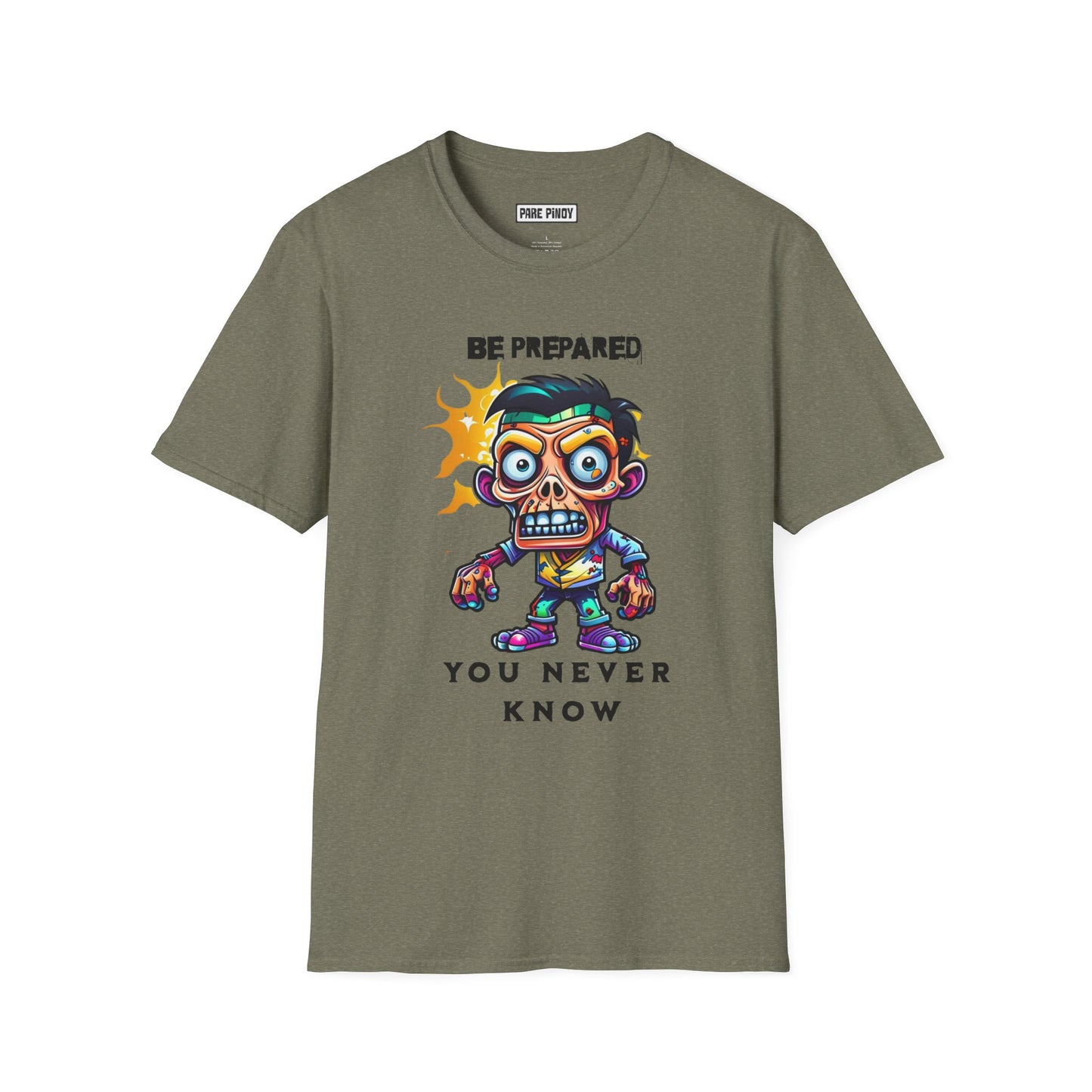 Unisex Softstyle Graphic T-Shirt - 'Be Prepared, You Never Know'