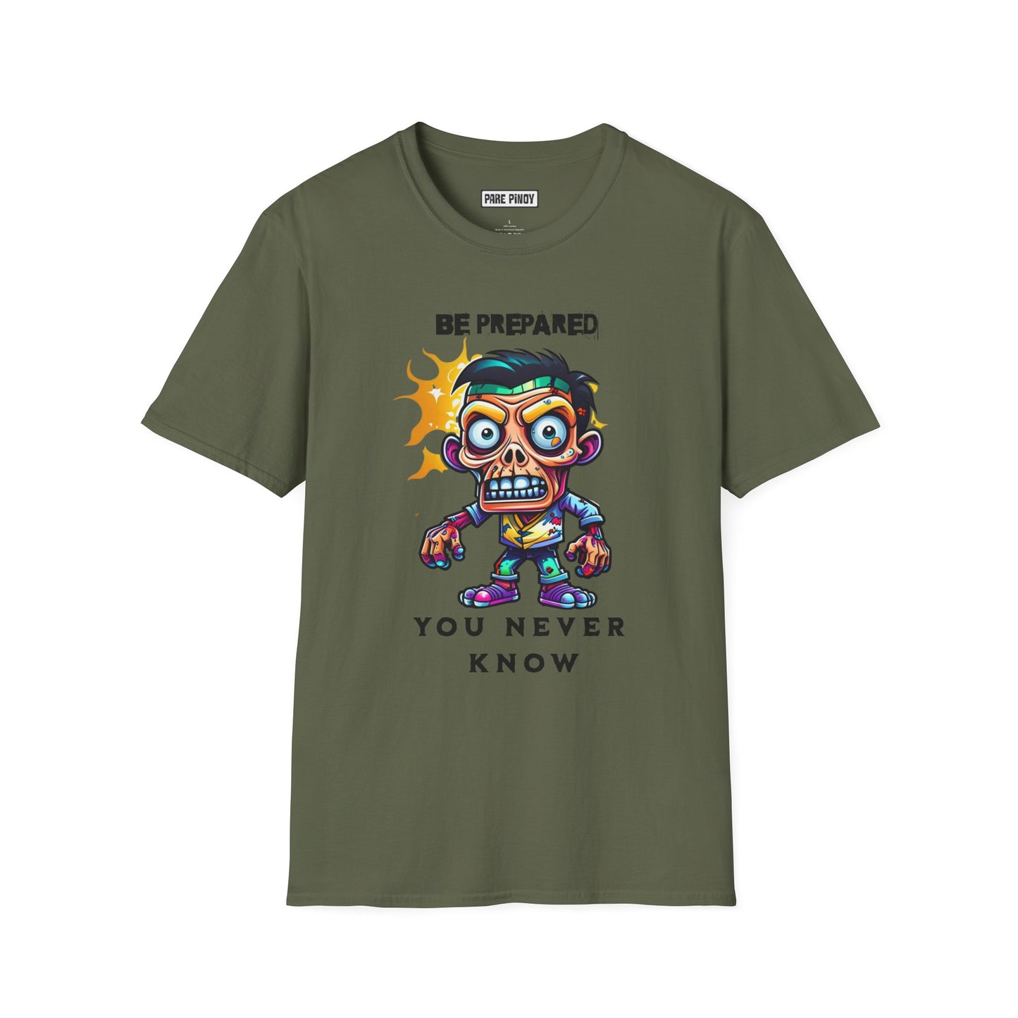 Unisex Softstyle Graphic T-Shirt - 'Be Prepared, You Never Know'